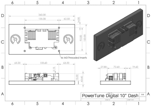 10.4" PowerTune Digital Ultrawide Dash V5